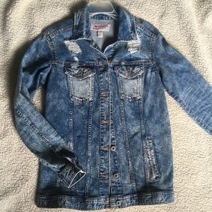 NWT distressed denim jacket